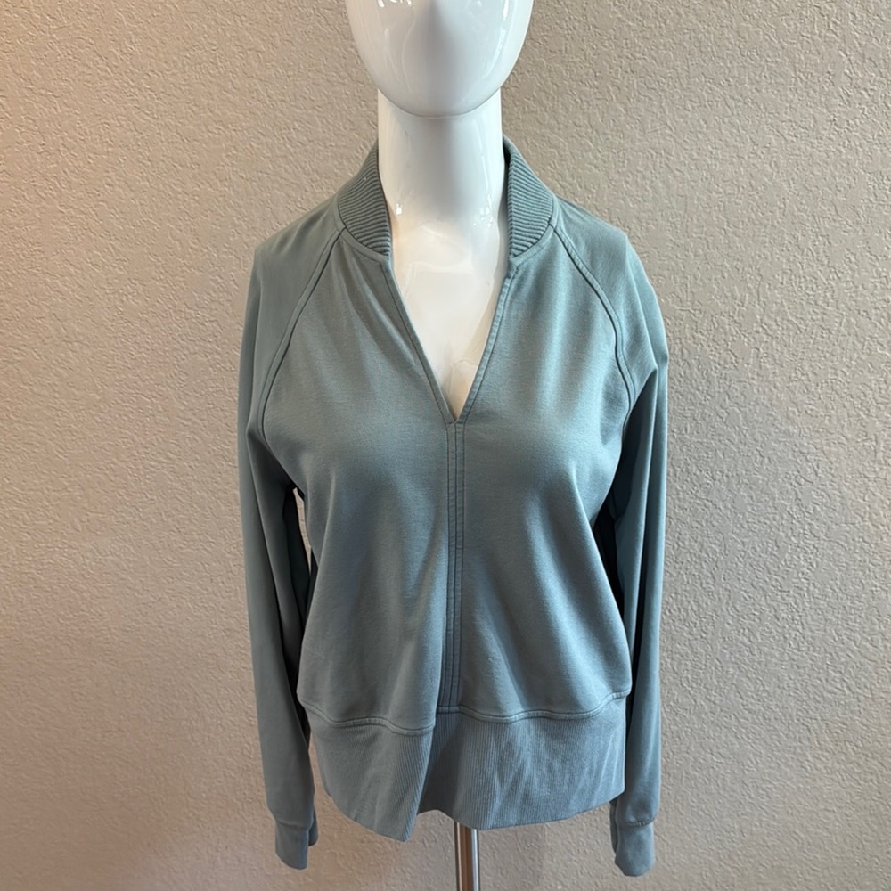 Athleta Teal Ribbed Collar Jacket/shirt‎ women’s size medium